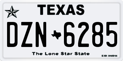 TX license plate DZN6285