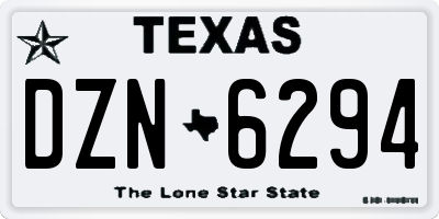 TX license plate DZN6294
