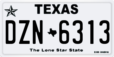 TX license plate DZN6313