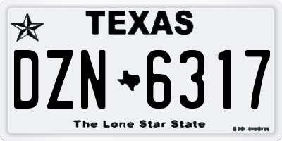 TX license plate DZN6317
