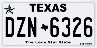 TX license plate DZN6326