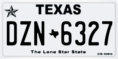 TX license plate DZN6327