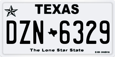 TX license plate DZN6329