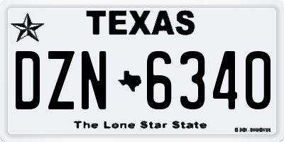 TX license plate DZN6340