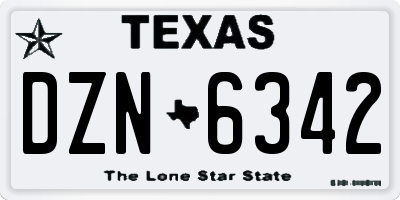 TX license plate DZN6342