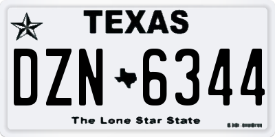 TX license plate DZN6344