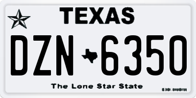 TX license plate DZN6350