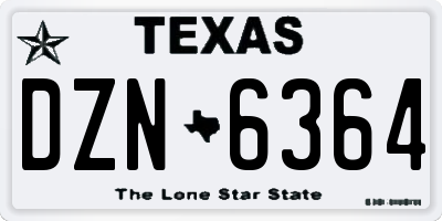 TX license plate DZN6364