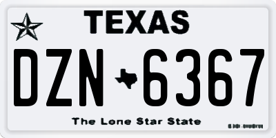 TX license plate DZN6367