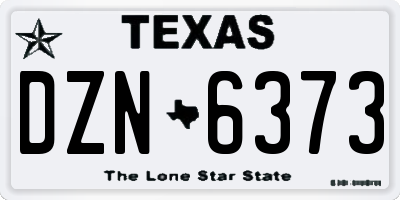 TX license plate DZN6373