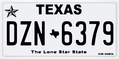 TX license plate DZN6379