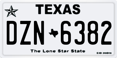 TX license plate DZN6382