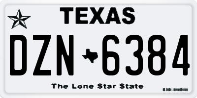 TX license plate DZN6384