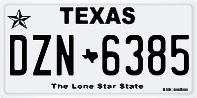 TX license plate DZN6385