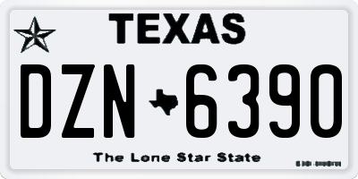 TX license plate DZN6390