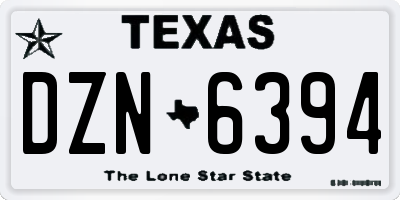TX license plate DZN6394