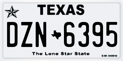 TX license plate DZN6395