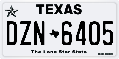 TX license plate DZN6405