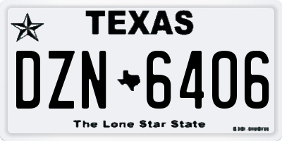 TX license plate DZN6406