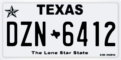 TX license plate DZN6412