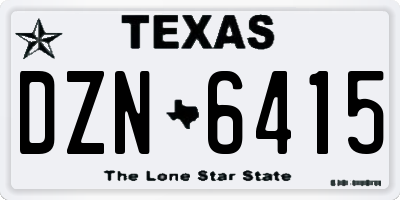 TX license plate DZN6415