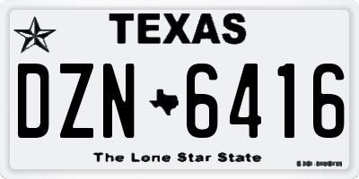 TX license plate DZN6416