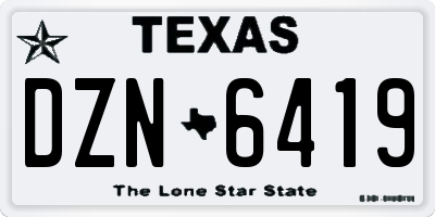 TX license plate DZN6419