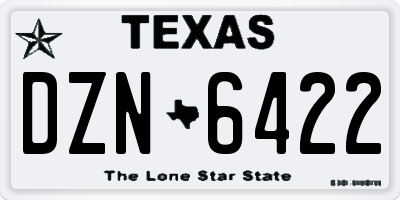 TX license plate DZN6422