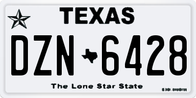 TX license plate DZN6428
