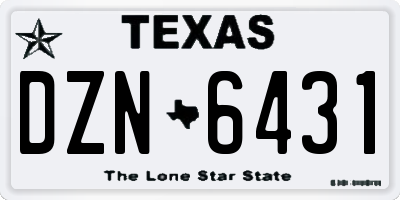 TX license plate DZN6431