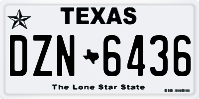 TX license plate DZN6436