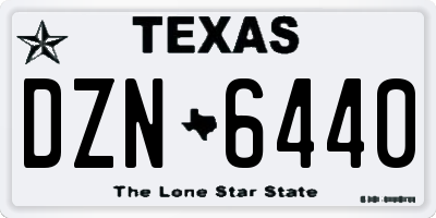 TX license plate DZN6440