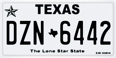 TX license plate DZN6442