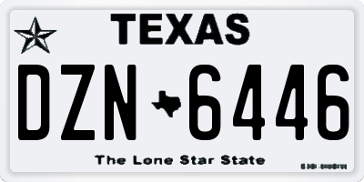 TX license plate DZN6446