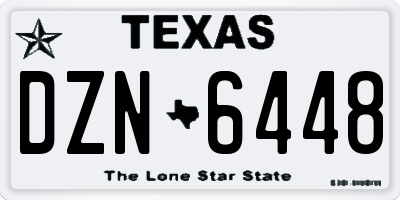 TX license plate DZN6448