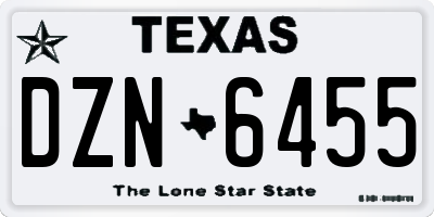 TX license plate DZN6455