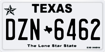 TX license plate DZN6462