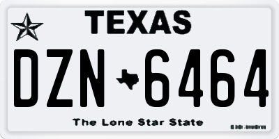 TX license plate DZN6464