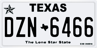 TX license plate DZN6466