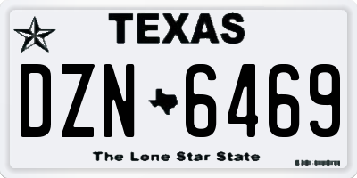 TX license plate DZN6469