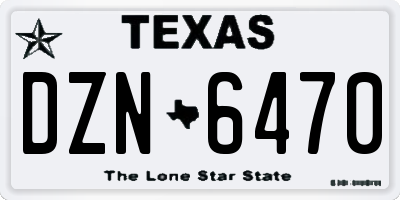 TX license plate DZN6470