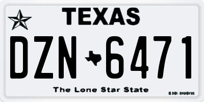 TX license plate DZN6471