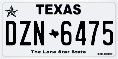 TX license plate DZN6475