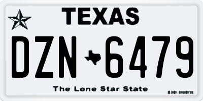 TX license plate DZN6479