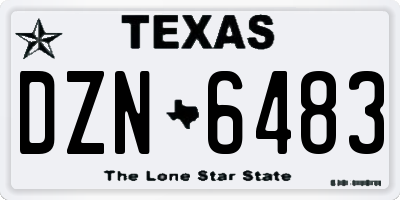TX license plate DZN6483