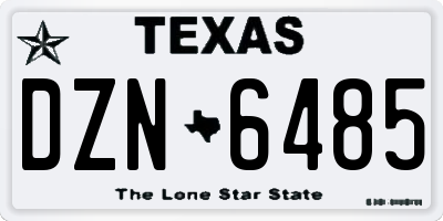 TX license plate DZN6485