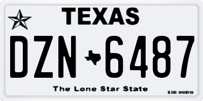 TX license plate DZN6487