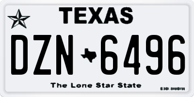 TX license plate DZN6496