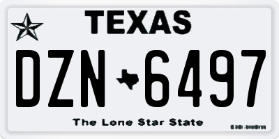 TX license plate DZN6497