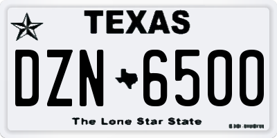 TX license plate DZN6500